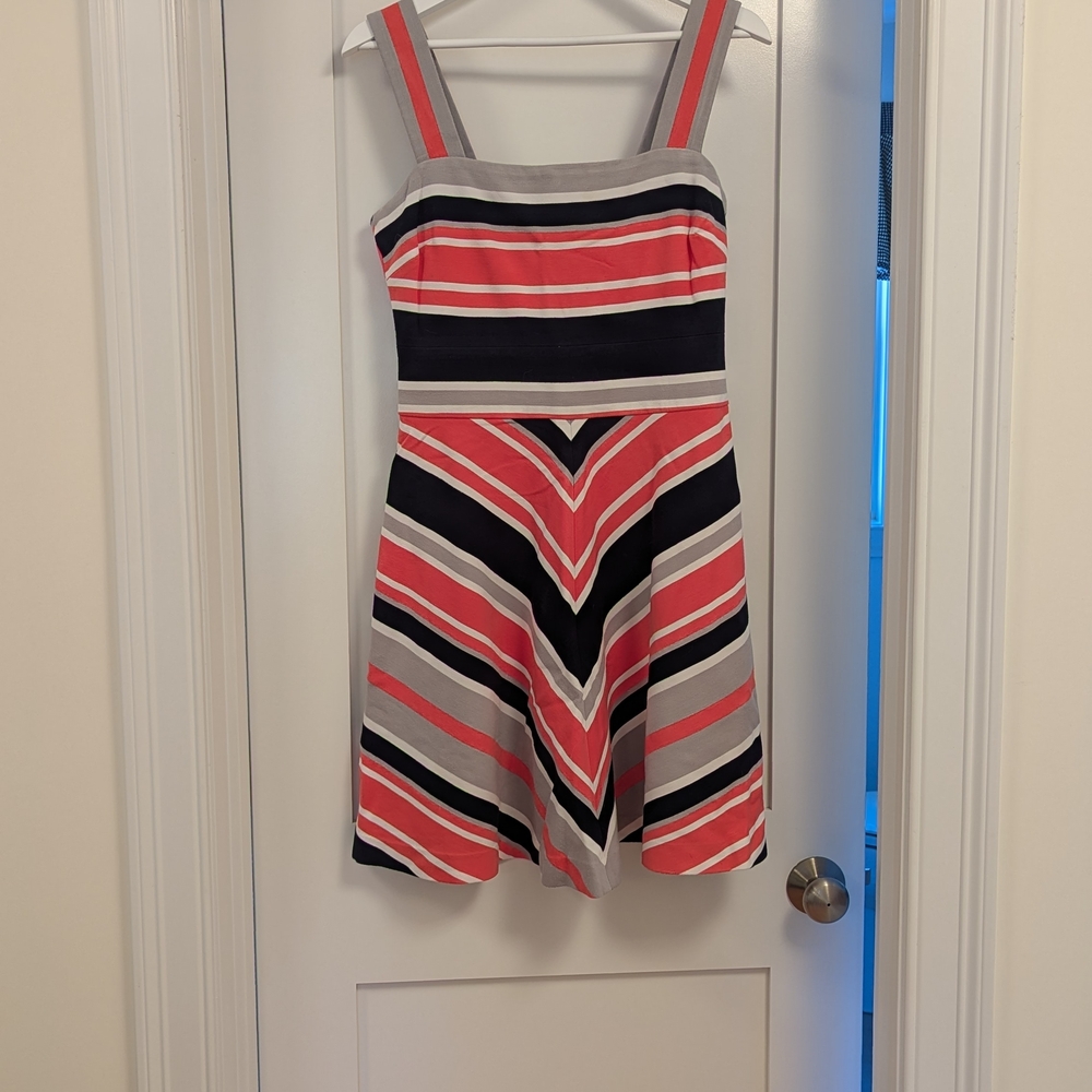 Striped Sleeveless Dress in Pink and Navy